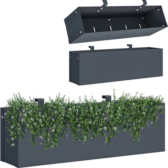 Jardinière suspendue - conversion clic - 50x12x15cm - anthracite