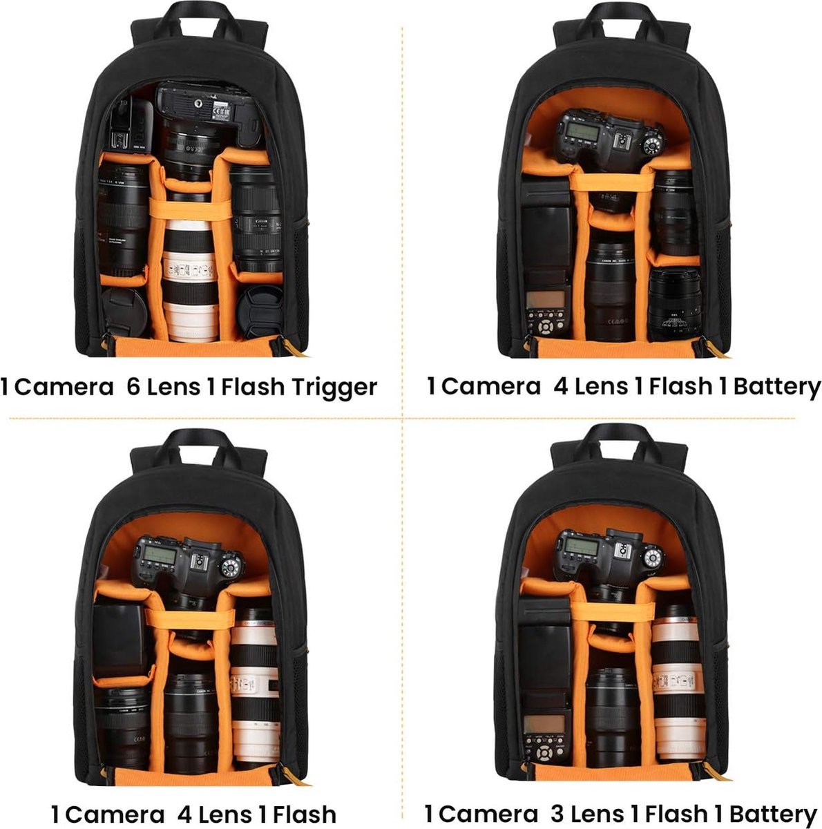 TARION Sac à Dos pour Appareil Photo 15L- Sac Photo avec Compartiment Ordinateur Portable 15,6 et Housse Imperméable | Pour Photographe, Randonnée et Voyage