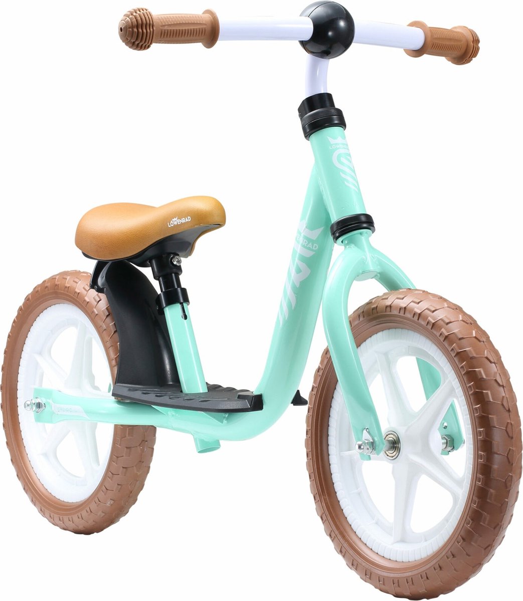 Löwenrad 12 inch loopfiets met staplank, mint