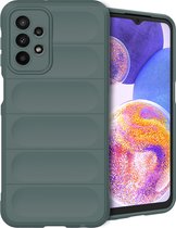 iMoshion Hoesje Siliconen Geschikt voor Samsung Galaxy A23 (5G) - iMoshion EasyGrip Backcover - Donkergroen