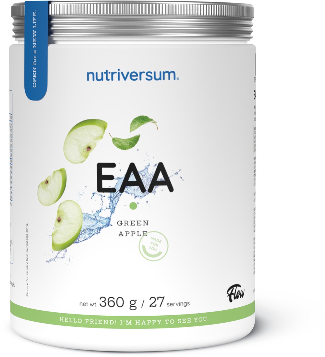 Goedkoopste Nutriversum | 360gr EAA | 27 servings Essentiële Aminozuren | groene appel | snel herstel | zeer weinig suiker | Nutriworld