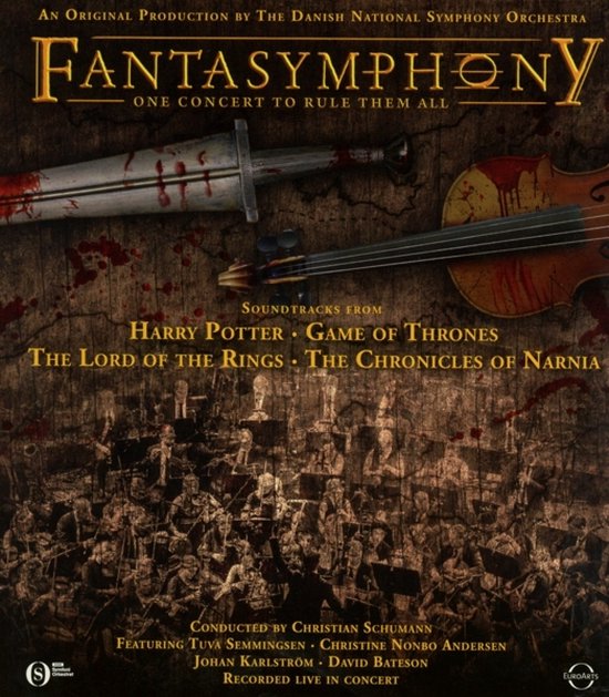 Het album 'Fantasymphony' bevat een zwaard met bloedspatten en een viool, met soundtracks van Harry Potter, Game of Thrones en Lord of the Rings.