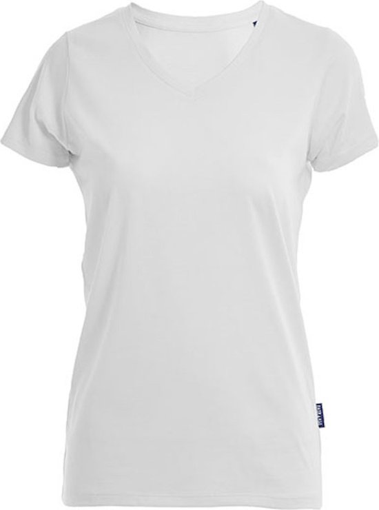 Damesshirt 'Luxury V-Neck Tee' met korte mouwen White - 3XL