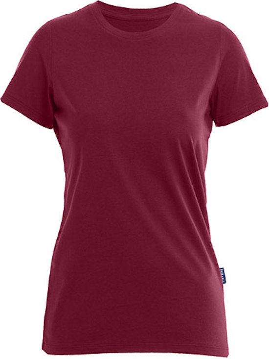 Damesshirt 'Luxury Roundneck Tee' met korte mouwen Bordeaux - 5XL