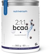 Nutriversum | BCAA | 360 gram | Blackcurrant | 60 Doseringen | 2:1:1 Formule | Zero Suikervrij | Instant oplosbaar |Aminozuren | Tijdens trainen | Herstel | Spiergroei | Vitaliteit | Immuun systeem | Nutriworld