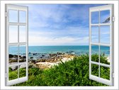 Fotobehang Sea View Open Window - Vliesbehang - 270 x 180 cm