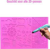 Tapis de dessin stylo 3D XXL Rose - 40 par 27 cm - aide au dessin avec figurines - Artisanat - gabarits - Enfants - Recharges - Recharges - convient à tous les stylos 3d