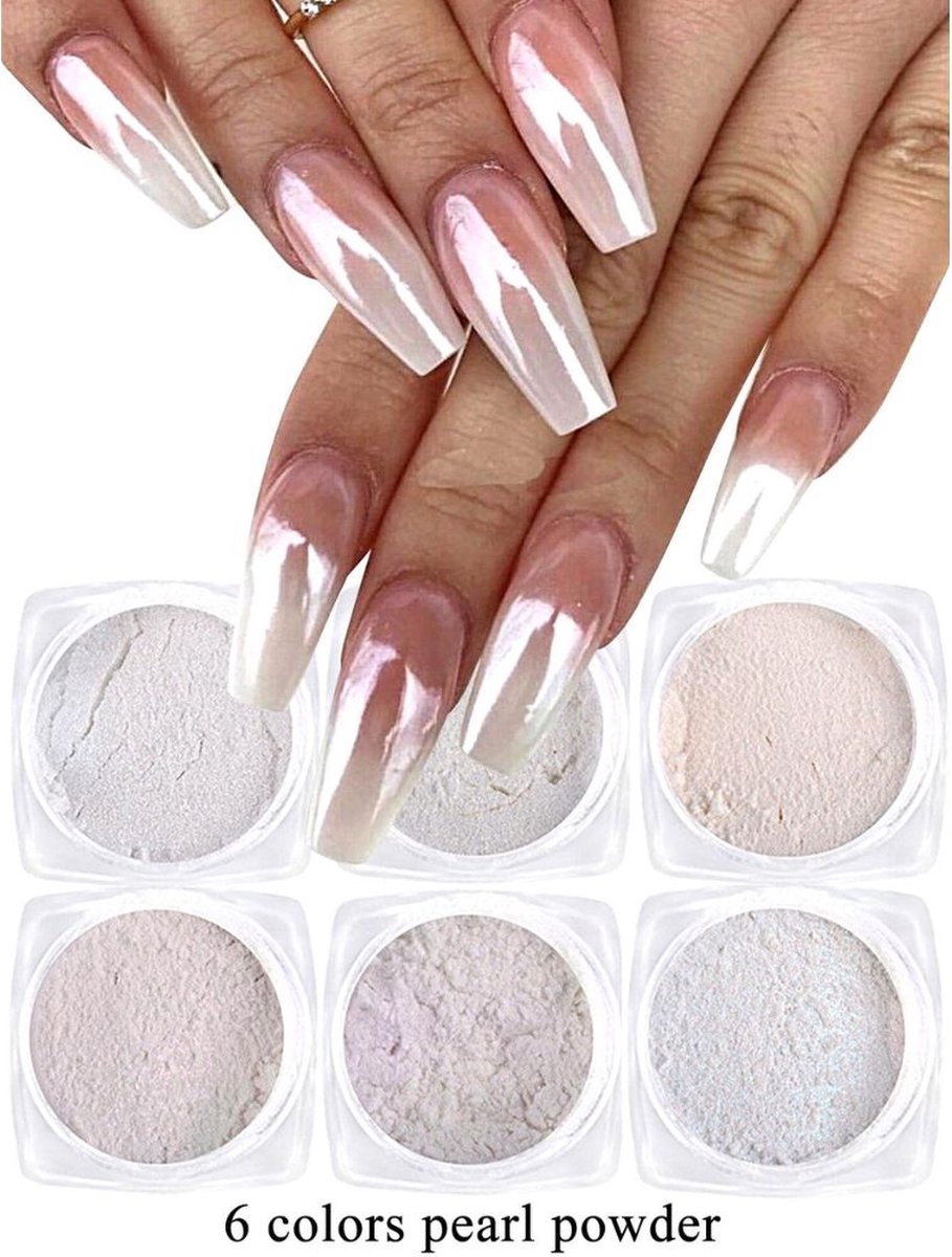 Goedkoopste GUAPÀ® Holografische Glitter Poeder Set | 6 Nail Art glitters | Nail Art & Nagel Decoratie | Spiegel en pigment poeder | Chrome Nagels | 6 stuks diverse kleur nagelpoeder
