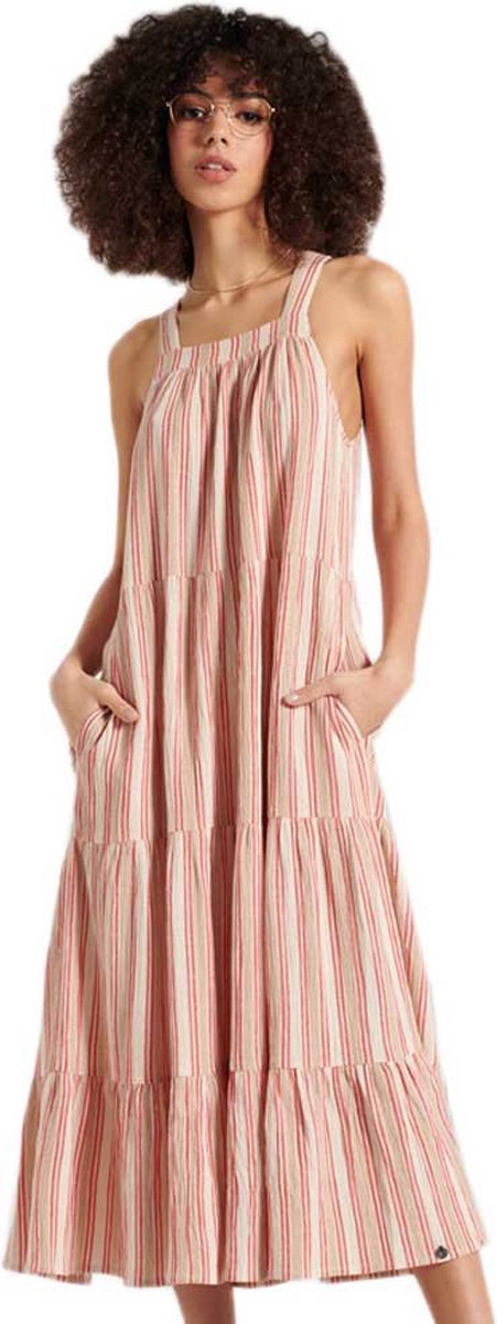 Superdry Sleeveless Embroidered Jurk S Vrouw Roze