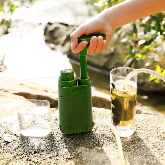 Filtre à eau outdoor mini filtre à eau portable camping sifflet boussole  couteau de