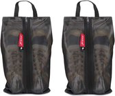 Waterdichte reisschoenentas, schoenenorganizer, schoenentas met ritssluiting, voor heren en dames (2-pack zwart)