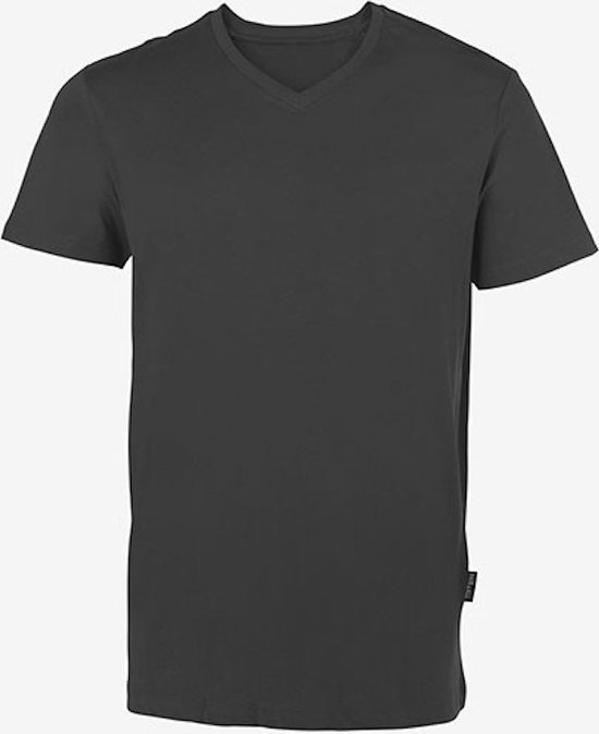 Chemise pour hommes 'Luxury V-Neck Tee' à manches courtes Gris Foncé - 6XL