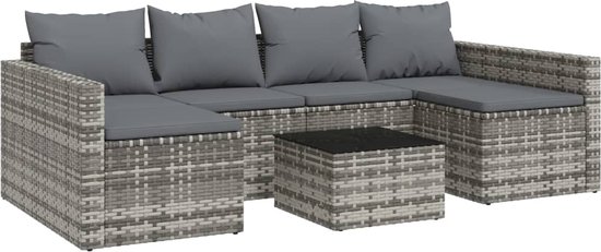 vidaXL Ensemble de salon en forme de U - Grijs - 238x110x66 cm - Rotin PE - Ensemble de jardin