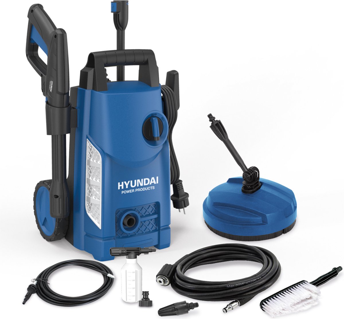 Bol.com Hyundai hogedrukreiniger 1500W (120bar) - Hogedrukspuit - Incl. 7-delig accessoirepakket aanbieding