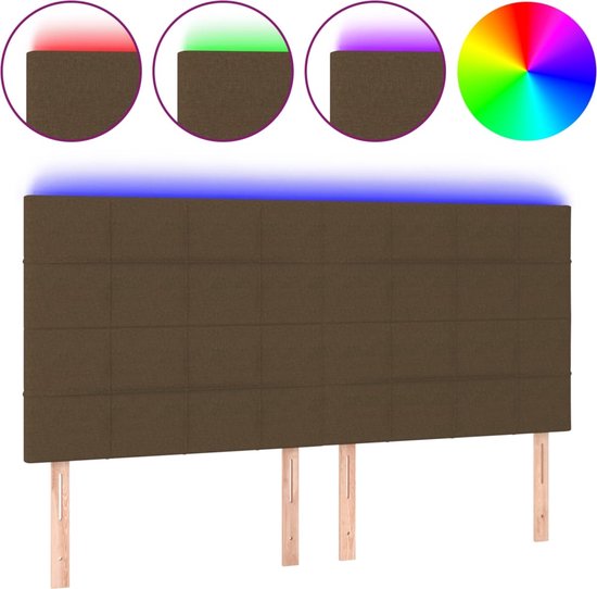 Tête de lit vidaXL Hoofdbord LED 180x5x118/128 cm stof crÃmekleurig3122877