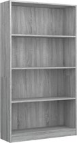 vidaXL Bibliothèque avec 4 étagères 80 x 24 x 142 cm Bois traité gris