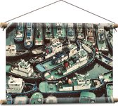 Textielposter - Water Vol met Vrachtschepen - 60x40 cm Foto op Textiel