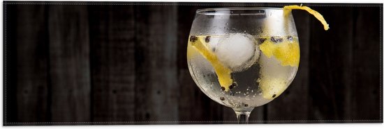 Vlag - Gin Tonic met Citroenschijfjes - 60x20 cm Foto op Polyester Vlag