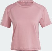 adidas Performance Train Essentials Train Cotton 3-Stripes Crop T-shirt - Femme - Rose - L