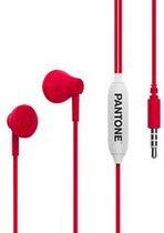 Pantone PT-WDE001R1 écouteur/casque Écouteurs Ecouteurs Connecteur de 3,5 mm Rouge, Blanc