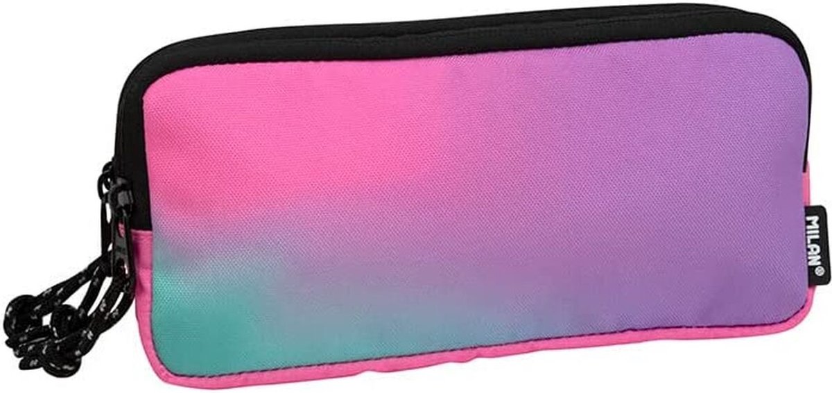 Pennenetui met 3 vakken Milan Sunset Roze (22 x 11 x 6,5 cm)