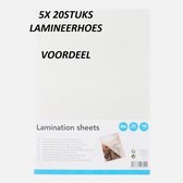 LAMINEERHOEZEN - A4-FORMAAT - LAMINEERFOLIE - GLANZENDE AFWERKING - 100 MICRON - WARM LAMINEREN - 5X 20 STUKS