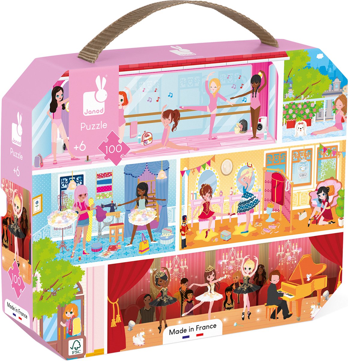 Janod koffer puzzel 100st | Dance Academy