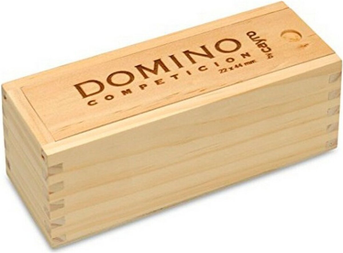 Cayro Domino Competitie - Officiële Wedstrijdmaten in FSC Houten Doos - 28 Fiches van Hoogwaardige Resin - Klassiek Dominospel - 2-4 Spelers - Vanaf 6 Jaar - Cayro Collection