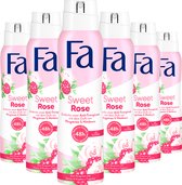 Fa - Sweet Rose - Deodorant Spray - Anti-Transparant Spray - Voordeelverpakking - 6 x 150 ml