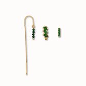 ByNouck Jewelry - Earparty Emerald - Bijoux - Boucles d'oreilles Femme - Or - Vert - Emeraude