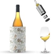 Coolenator Wijnkoeler – Champagnekoeler – Flessenkoeler met Uniek Uitneembaar Vrieselement – Hoogwaardig Aluminium – Waterleaves