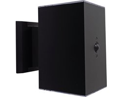 Solar wandlamp buiten 'Sverre' recht - Up down light - Met bewegingssensor - Warm wit licht - Tuinverlichting op zonne-energie geschikt voor schutting - Zwart