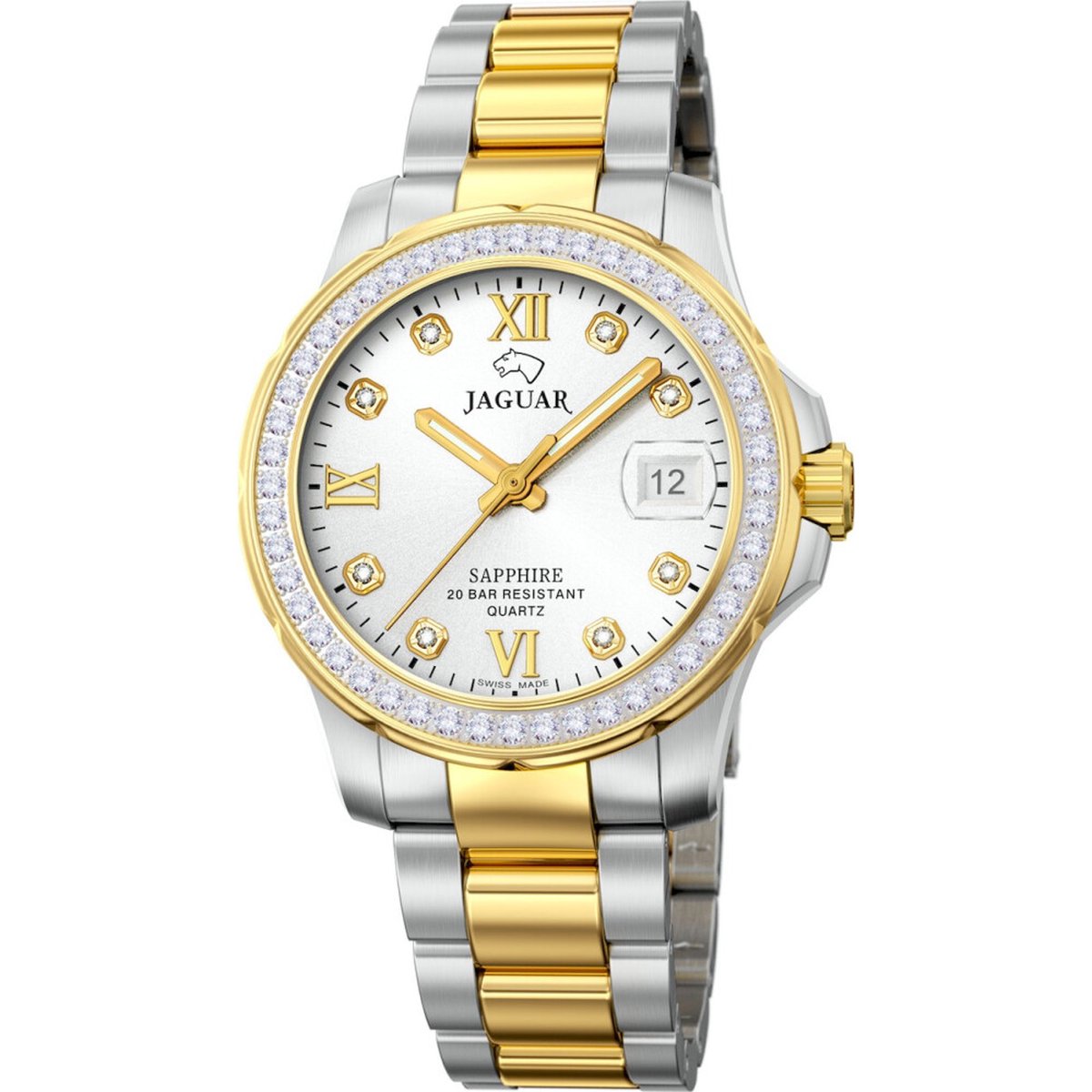 Jaguar Executive Diver Ladies Horloge - Jaguar dames horloge - Bicolor - diameter 34.5 mm - roestvrij staal
