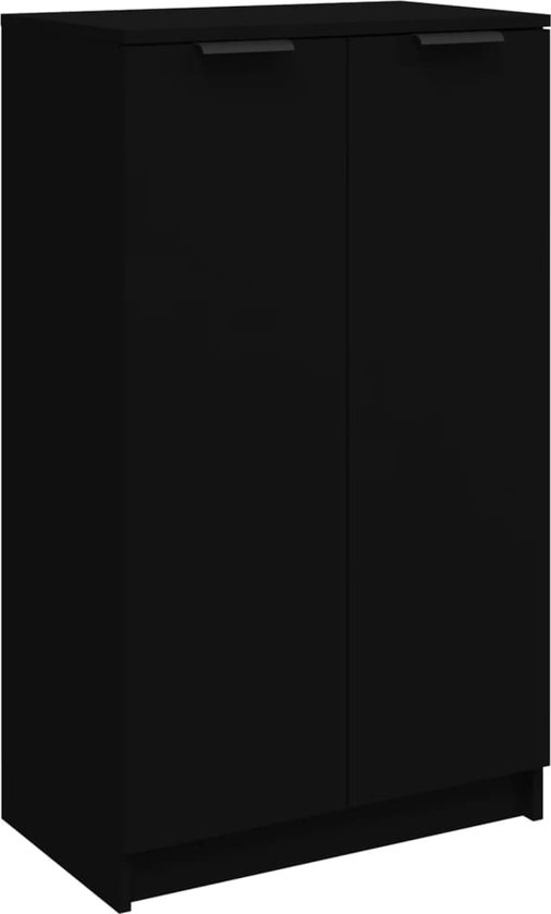 vidaXL - Schoenenkast - 59x35x100 - cm - bewerkt - hout - zwart