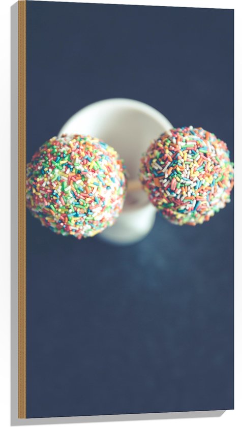 Hout - Cakepops met Discodip - 50x100 cm - 9 mm dik - Foto op Hout (Met Ophangsysteem)