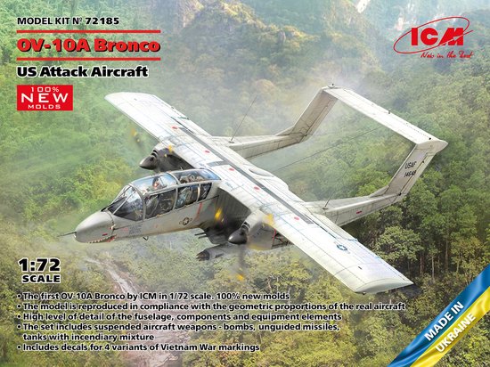 ICM Modelbouwpakket Militaire voertuigen - 72185 North-American/Rockwell OV-10A - US Attack Aircraft Plastic - 1:72 - Modelbouw