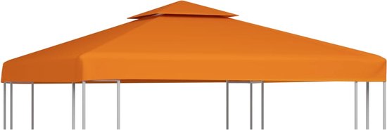 vidaXL-Vervangend-tentdoek-prieel-310-g/m²-3x3-m-oranje