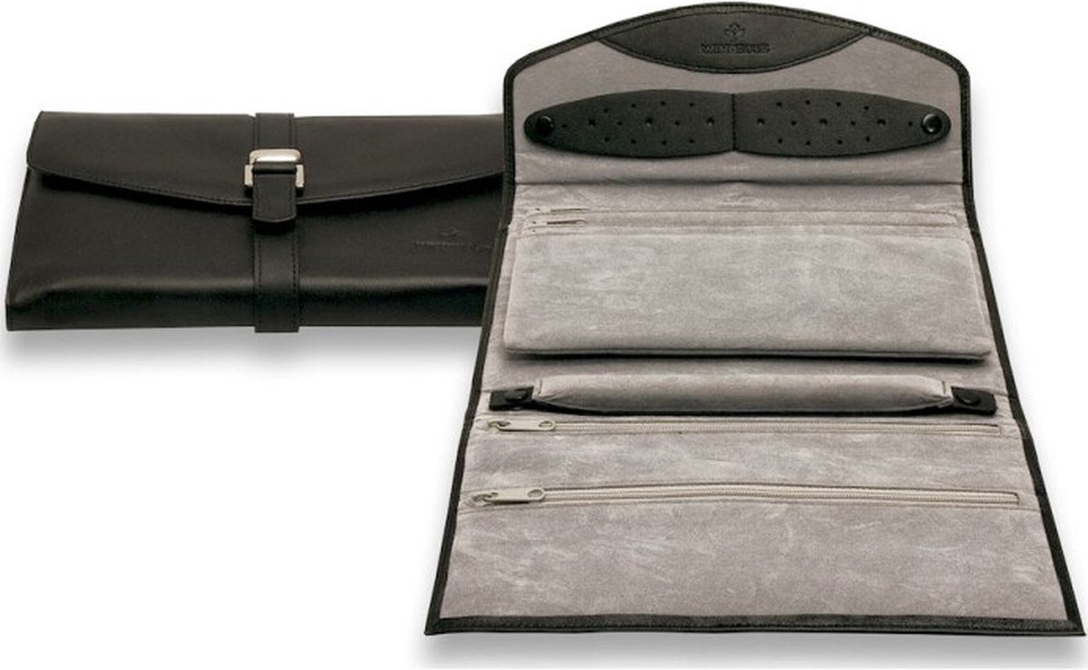 WINDROSE Sieradendoos Nappa Jewellery Roll Black Zwart
