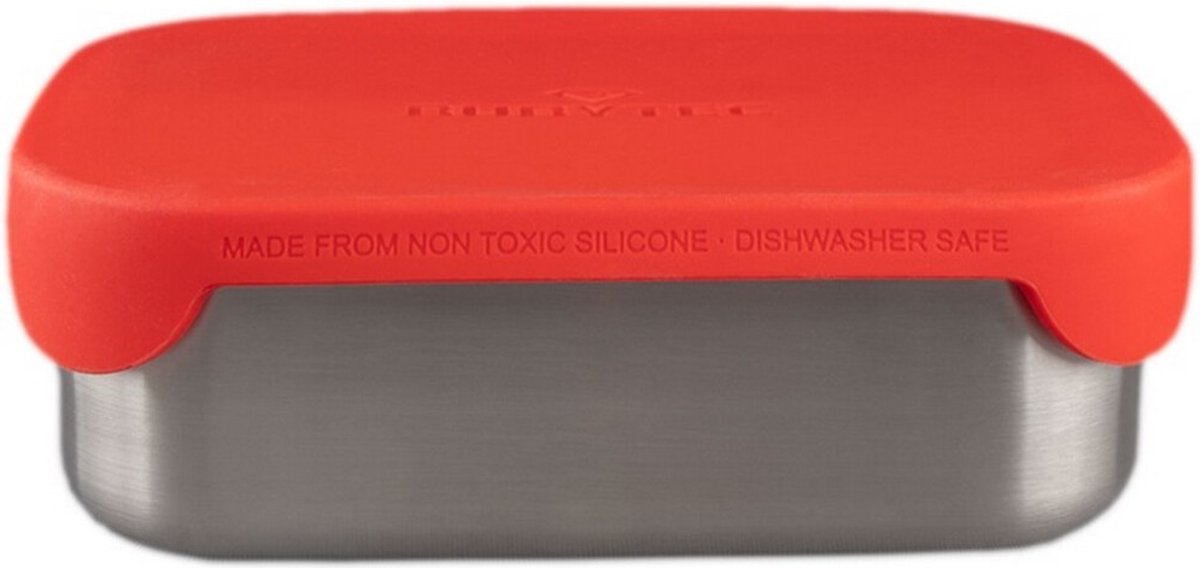 Rubytec Superhero Lunchbox - 0,8 L - RVS Broodtrommel - Vaatwasserbestendig - Inclusief verdeler - Hermetische sluiting - 17.3 x 13.3 x 6.2 cm - Rood