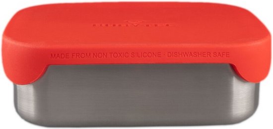 Rubytec Superhero Lunchbox - Broodtrommel - Vaatwasserbestendig - Inclusief verdeler - Hermetische sluiting - 17.3 x 13.3 x 6.2 cm - Stainless Steel - 0,8 L - Rood