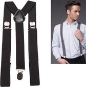 Bretels - Zwart - met stevige clip - luxe - heren bretels - unisex