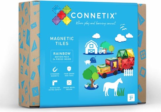 CONNETIX ARC-EN-CIEL PACK MOTION 24 PIÈCES