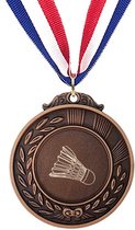Akyol - badminton medaille bronskleuring - Badminton - sporten - inclusief kaart - sport cadeau - sporten - leuk kado voor je sporter om te geven