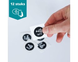 NFC World - NTAG213 NFC Tag - NTAG213 - NFC Tag - Metal - Zwart - 12 Stuks