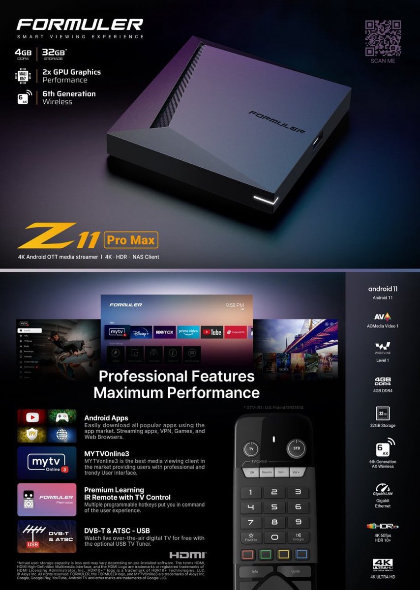 Formuler Z11 Pro Max + 16Go USB + Porte Carte D'AZ - Récepteur