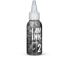 I AM INK - SIlver #2 50ml | Premium Professionele Tattoo Inkt | Reach & Vegan | Stick en Poke | Handpoke Tatoeage Inkt | Tattoo set | PMU | Permanente Make-up | Geschikt voor Machine Cartridges & Needles | Liner | Shader