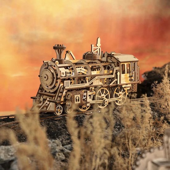 XIEJ 3D-puzzel van hout, stoomlocomotief voor volwassenen en kinderen, modelspoorwegpuzzel, spel, geschikt voor jongeren
