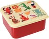 Rex London - Animaux colorés - Boîte à pain vintage - Rouge / Blanc - Carré - Solide à l'ancienne!