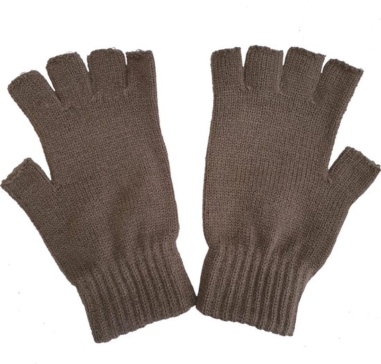 New Age Devi - Thermo-Handschoenen, Vingerloos, Khaki, Acryl, Maat M/L
