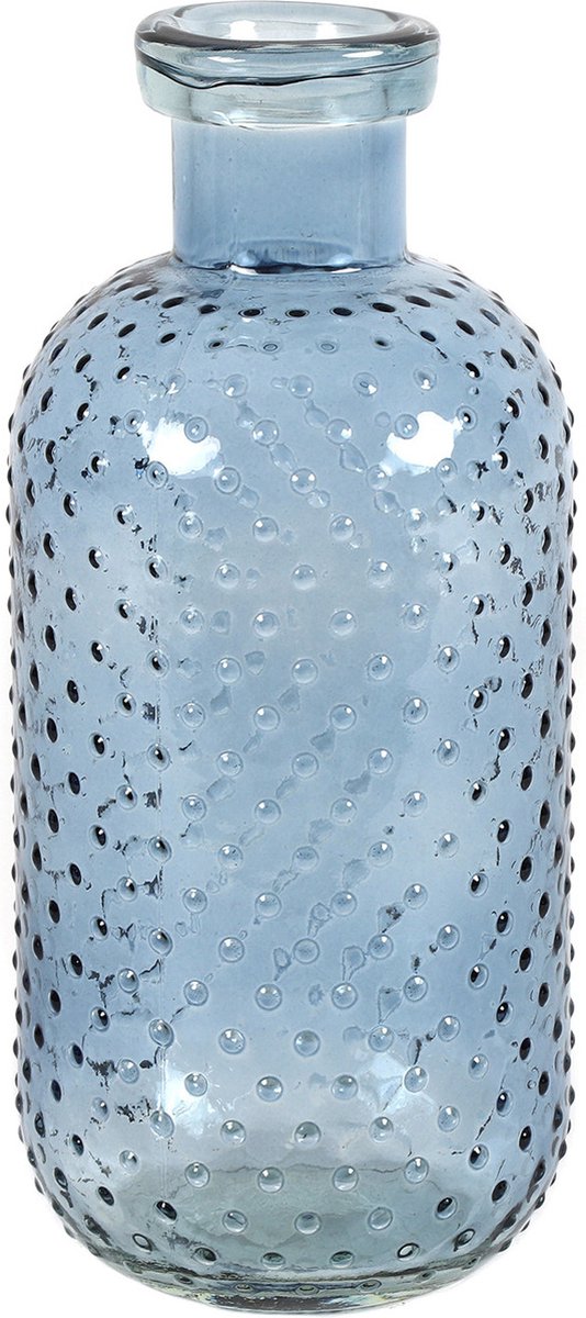 Countryfield Bloemenvaas Cactus Dots - blauw transparant - glas - 11 x 24 cm